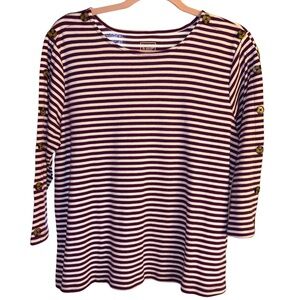 Striped Purple and White Women's Top